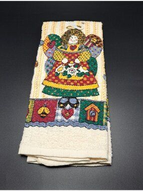 Vintage Madison Angel & Fruit Pattern Cotton Kitchen Towel Set